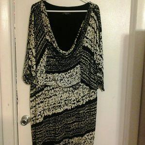Multi Color Cream & Black Dress